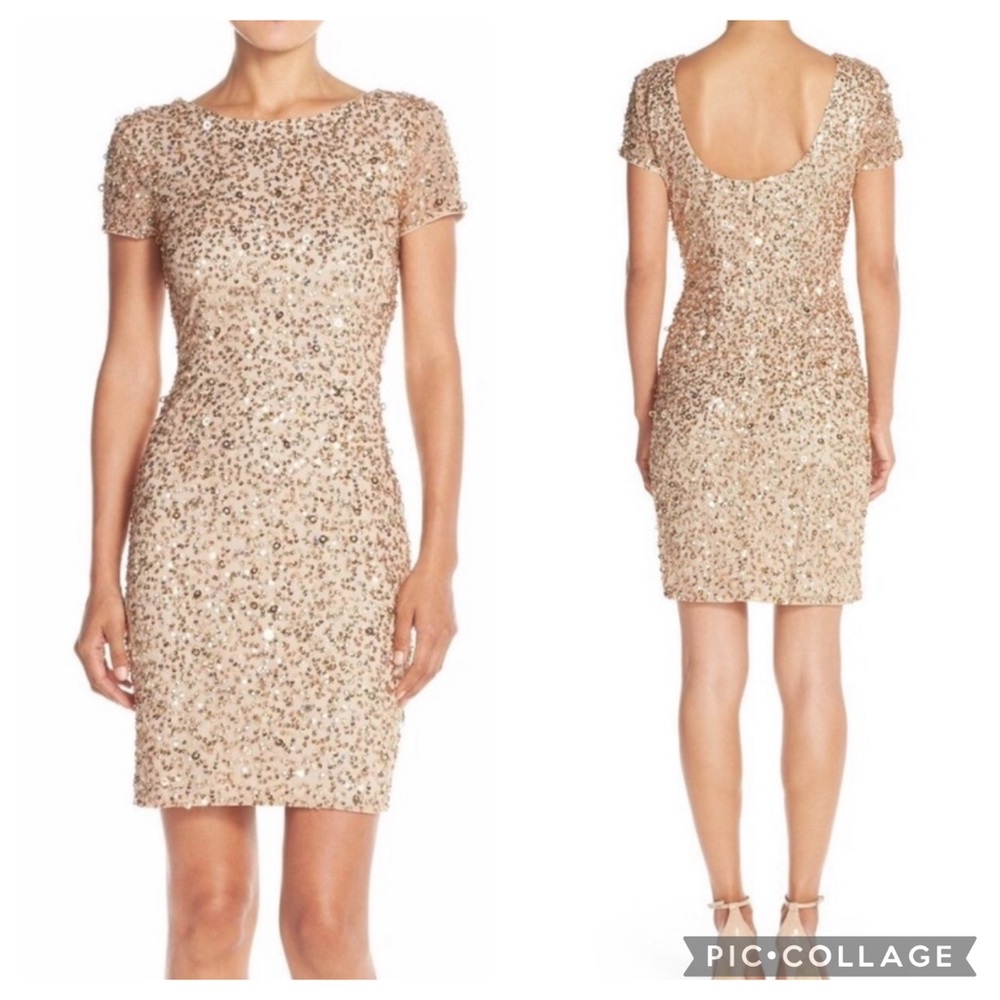 Adrianna Papell short sleeves beaded dress - Picture 6 of 11